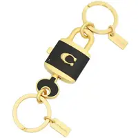 在飛比找momo購物網優惠-【COACH】黑X金C Logo 鎖頭&鑰匙吊飾/鑰匙圈