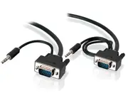 Alogic 1m Pro Series Slim Flexible VGA Cable With 80cm & 30cm 3.5mm Stereo Audio CableMale to Male Cables - VGA-MM-01-APS