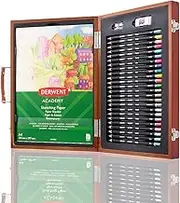 Derwent Academy Trend Colour Wooden Gift Box, 27 Piece Art Set with Colouring Pencils, Pastels & Accessories, Ideal Collection for Drawing, Sketching & Crafts, Premium Hobbyist Quality Kit, 2305950