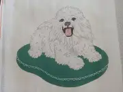 Bichon Hand-Painted Needlepoint Canvas