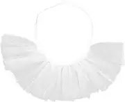 [LIFKOME] Mesh Fake Collar Clown Costumes Costume Halloween Loonette The Clown Costume Halloween Decoration Fake Collar for Women Victorian Accessories Women Victorian Ruffle Mesh White