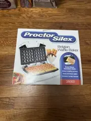 BRAND NEW! Proctor Silex 26000 Belgian Waffle Baker, White, Non-Stick Surface
