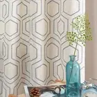 jinchan Blue Boho Window Curtains Linen Textured Light Filtering Curtains Hon...