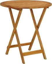 Folding Garden Table, Outdoor Camping Table Fold Up Trestle Table Portable Picnic Table Folding Garden Table 70 cm Solid Acacia Wood