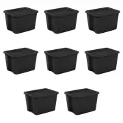 Large Storage Bin 18 Gallon Plastic Tote Box Stackable Container Snap On Lid 8
