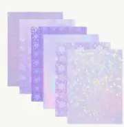 12 Clear Holographic Sheet Laminate A4 Vinyl Overlay Sticker Paper Self Adhesive