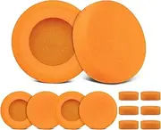 SOULWIT 6 Pcs Replacement Earpads for Koss Porta Pro, KSC11, KSC17, KSC75 Headphones, Soft and Durable Sponge Ear Pads Cushions with High-Density Foam - Orange