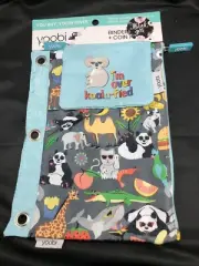NIP 2pc Yoobi KOALA Binder Zip Pencil Case Coin Purse Humor Panda Fruit Gift Bag