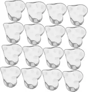 KAILIKETIY 20pcs Glass Nail Color Display Plates Heart-shaped Manicure Practice Boards for Nail Art Showcasing Transparent Color Cards for Home