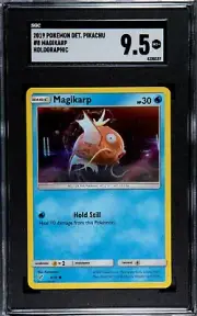 Pokemon SGC 9.5 MINT Magikarp Detective Pikachu Card 8/18