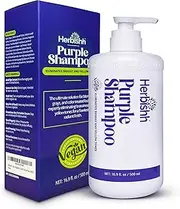 Herbishh Purple Shampoo for Blonde, Silver & Highlighted Hair, Eliminates Yellow & Brassy Undertones, Deep Cleansing Shampoo, Frizz Control & Color Protection, 100% Vegan & Sulfate Free, 16.9 fl. Oz