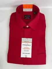 NEW NWT Van Heusen Wrinkle Free Stain Shield Dress Shirt Red 15-15.5 34/35