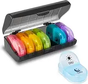 Fullicon Weekly Pill Organiser 2 Times a Day, 7 Day Pill Organiser for Am Pm, Large Pill Box for Travel, Medicine Organiser with Large Compartments for Vitamins, Supplements & Fish Oil