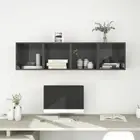 4 Pcs Cube Shelf Set High Gloss Hanging Display Cabinet Storage Organizer Unit