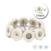 100pcs Felt Buffing Polishing Wheels Rotary Tool Latch Type 2.35mm Finishing Bur