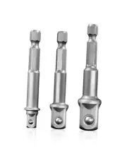Impact Grade Socket Adapter Set, 3-PCS Drill Bit Adapter with Bit 3PCS SAE