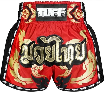 TUFF Muay Thai Shorts Retro Boxing Shorts MMA Kickboxing Workout Shorts Size M