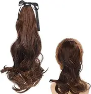 WRITWAA Ponytail Extension with Drawstring Long Curly Hair Extension for Women Lightweight Claw Clip Ponytail Natural Looking High Temperature for All Hair Types
