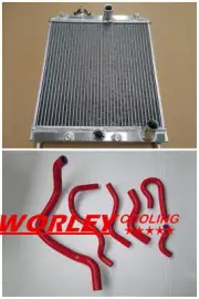 VIC-44mm 1992-2000 RADIATOR FOR Honda Civic EK EG D15 D16 28MM PIPE & hose RED
