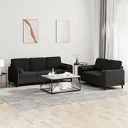 Black Velvet Sofa Set with Pillows, Living Room Furniture - Comfy Couch, Sleeper, Room Decor, Chairs & Folding Bed