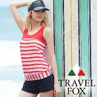 在飛比找Yahoo奇摩購物中心優惠-TRAVEL FOX夏之戀 大女長版三件式泳衣