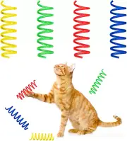 Thin Colorful Springs Cat Toy - Bouncy Toys for Medium Indoor Cat Breeds to Bite