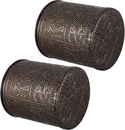 BCOATH Ancient Patterned Dice Cup Compact Leather Dice Holder for Travel Game Accessory