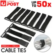 Magic Cable Ties Reusable Winder Coded Organiser Cords Hook and Loop 200 x 25mm