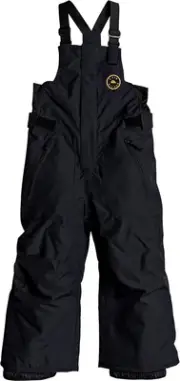 Quiksilver Boy's Black Lightweight Boogie Bib Snowboard Ski Snow Pants Size 4 5