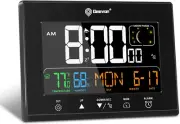 Digital Atomic Alarm Clocks for Bedrooms with 2 USB Ports, Color VA Display Atom