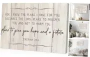 Scripture Wall Art Jeremiah 29 11 Bible Verses Wall Decor, 24L" x 16W"