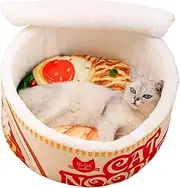 Ramen Bowl Dog Bed, Soft Noodle Bowl Shape Pet Sofa Nest, Creative Pet Nest with Cover for Indoor Small Medium Large Cats, Cozy and Unique Pet Bed for Cats and Dogs, Comfortable and Pet Nest