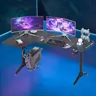 L Shaped Gaming Desk 162cm Home Office Corner PC Computer Table RGB Workstation