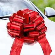 Zoe Deco - Big Car Bow - Red, 46 cm - Gift Bows - Giant Car Bow for Birthday, Christmas, Wedding Reception, Surprise Party - Large Gift Wrapping for Huge Present
