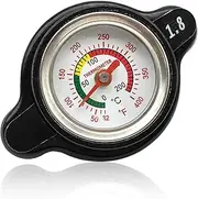 1.8 Bar Radiator Cap 25.6psi High Pressure Radiator Cap with Temperature Gauge Compatible with Honda, Kawasaki, Suzuki, Yamaha, Polaris Ranger, Husqvarna Dirt Bike, KTM, More Motorcycle ATV Models
