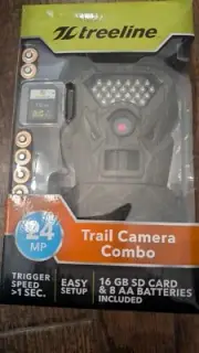 NEW Treeline 24 MP 60ft range 30 sec HD Video Trail Camera Combo 16gb SD Card