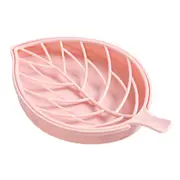 11Pcs Double Layer Leaf Shape Soap Holder Case Bath Dish Plastic Bathroom Storage Accessories