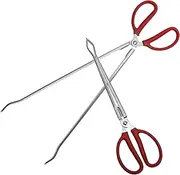 SAFIGLE 2Pcs EEL Clip and Crab Picker Curved Scissor Tongs for Outdoor Clean Up Fishing BBQ and Picnic Use Durable Garbage Collection Tool