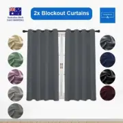 Blockout Curtains Thermal Noise Reducing Blackout Drapes Eyelet Window Pair
