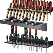 Memorywuu 3 Pcs 16in Screwdriver Organizer Wall Mounted Metal Storage Set for Pliers Holder Hammer Rack Tool Holder Organizer for Workshop Workbench Fit Most of Screwdrivers or Small Tools