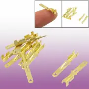 A● 10 Pcs Gold Tone Male Spade Crimp Terminals 2.8mm Wiring Connectors
