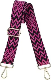 [uxcell] Purse Straps Replacement Crossbody, 1.5 Inch Wide Shoulder Bag Strap Adjustable Canvas Straps for Handbag Wallet Clutch Bags with Light Gold Buckle, Rose Gold Geometrical