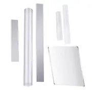 6Pcs Acrylic Clear Roller Rolling Pin Polymer Clay Crafts Tools for Hobbies