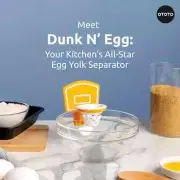 OTOTO Dunk N' Egg Yolk Separator Funny, Unique Kitchen White and Orange