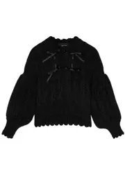 Simone Rocha Bow-embellished Alpaca-blend Jumper - Black - M (UK12 / M) M (UK12 / M)