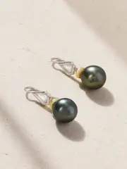 [Octavia Elizabeth] Octavia Elizabeth - 18-karat Gold, Platinum, Diamond And Pearl Earrings - One size One size Gold