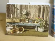 1990s David Doss Art “Gardening Bench” 15-Piece Card Set w/Envelopes 5x4.5”