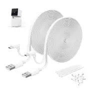 Itramax WYZE Cam Pan V3 Power Cable 10FT 2Pack,Micro USB Extension Cord 90 Degre