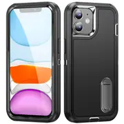 MCC Shockproof iPhone 11 Case Cover Heavy Duty with Stand Apple iPhone11 [Black+Black]