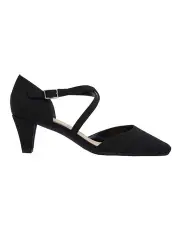 [Easy Steps] Adison Black Fabric Heel Shoes